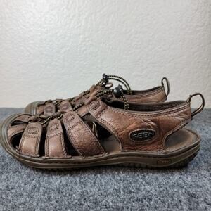 Keen Newport Open Sandals Womens Size 7M Tan Brown Leather Waterproof Hiking